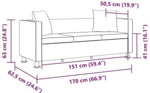 Sofa 3-osobowa ze skÃ³ry syntetycznej, czarna