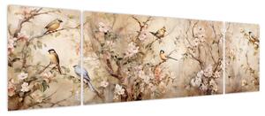 Obraz - Obraz ptaka w stylu vintage II. (170x50 cm)