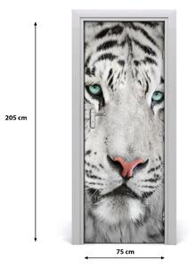 Naklejka samoprzylepna na drzwi Biały tygrys
