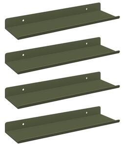 Wisząca półka ze stali w kolorze zielonym oliwkowym 30x9x2,5 cm