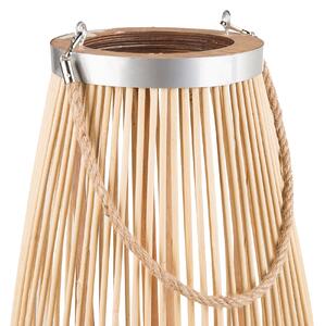 Dekoracyjny lampion latarnia bambusowy 72 cm świeca jasne drewno Tahiti Beliani