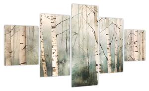 Obraz - Rysowanie wzoru lasu (125x70 cm)