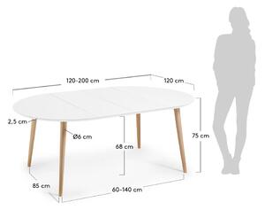Stół rozkładany Kave Home Oakland, ⌀ 120 cm