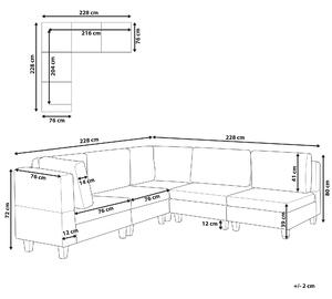 Nowoczesna sofa narożna lewostronna 5-osobowa modułowa jasnoszara Fevik Beliani