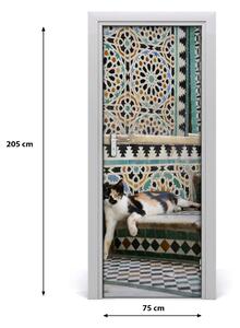 Naklejka samoprzylepna na drzwi Kot w Maroko