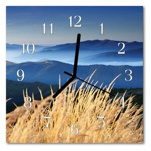 Zegar ścienny kwadrat Góry trawa