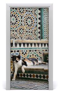 Naklejka samoprzylepna na drzwi Kot w Maroko