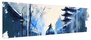 Obraz - Samuraj, akwarela (170x50 cm)