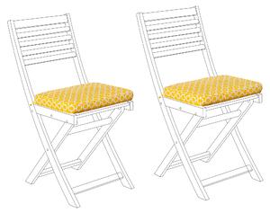 Zestaw 2 poduszek siedzeniowych na krzesła ogrodowe 38 x 29 cm żółte Fiji Beliani