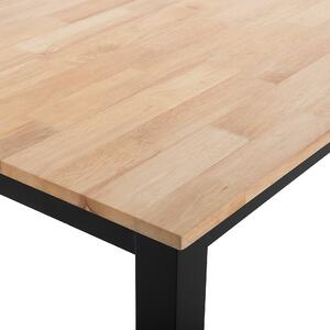 Stół do jadalni dla 4 osób 120 x 75 cm jasne drewno z czarnym Houston Beliani