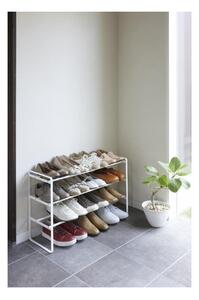 Biała półka regulowana na buty z 3 poziomami YAMAZAKI Maebashi