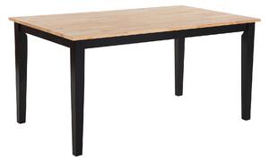 Stół do jadalni drewniany czarne wykończenie do kuchni 150 x 90 cm Georgia Beliani