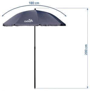 Składany parasol 180 cm - szary