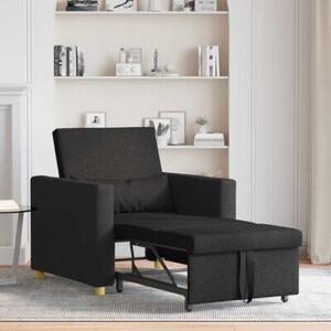 RozkÅadana sofa jednoosobowa czarny 90 x 165 x 87 cm tkanina