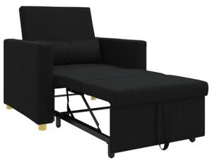 RozkÅadana sofa jednoosobowa czarny 90 x 165 x 87 cm tkanina