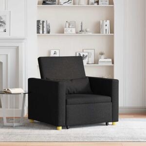 RozkÅadana sofa jednoosobowa czarny 90 x 165 x 87 cm tkanina