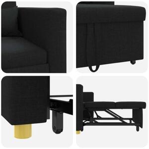 RozkÅadana sofa jednoosobowa czarny 90 x 165 x 87 cm tkanina