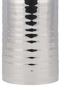 Eklektyczny ozdobny wazon kamionka kształt butelki błyszczący srebrny Motya Beliani