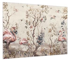 Obraz - Rysunek flamingów (70x50 cm)