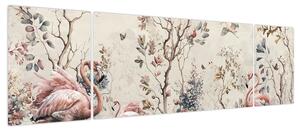 Obraz - Rysunek flamingów (170x50 cm)