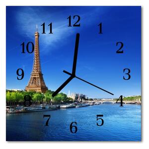 Zegar szklany kwadratowy Niebo nad Paryżem