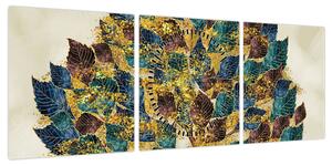 Obraz - Drzewo ozdobne (z zegarem) (90x30 cm)