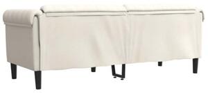 Sofa 3-osobowa, kremowa, tapicerowana aksamitem