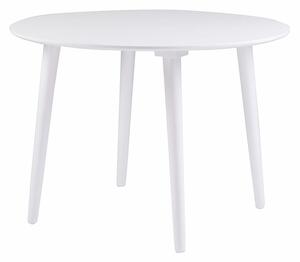 Biały stół z drewna kauczukowego Rowico Lotte, ⌀ 106 cm