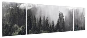 Obraz - Las z ilustrowanymi elementami (170x50 cm)