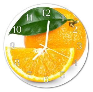 Zegar szklany okrągły Pomarańcze