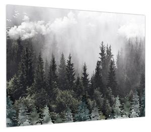 Obraz - Las z ilustrowanymi elementami (70x50 cm)