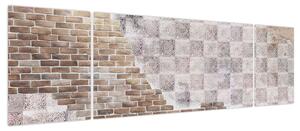 Obraz - Ceglana ściana (170x50 cm)