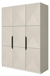 Szafa Asha 150 cm z metalowymi uchwytami - kaszmir / czarne uchwyty
