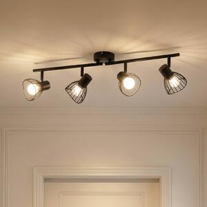 Lampa sufitowa Piena Lindby, możliwość ściemniania, czarny, salon / jadalnia, metal, nowoczesny