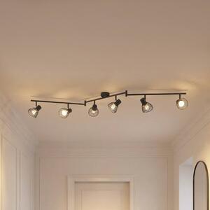 Lampa sufitowa Piena Lindby, możliwość ściemniania, czarny, salon / jadalnia, metal, nowoczesny