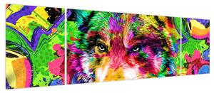 Obraz - Wilk z graffiti (170x50 cm)