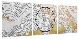 Obraz - Decor III. (z zegarem) (90x30 cm)