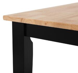 Stół do jadalni dla 4 osób 120 x 75 cm jasne drewno z czarnym Houston Beliani