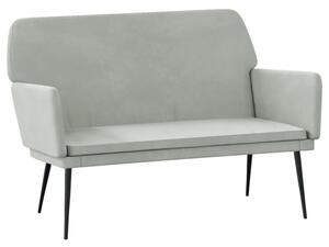 Ławka, jasnoszara, 108x79x79 cm, tapicerowana aksamitem