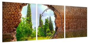 Obraz - Ogród Eden (z zegarem) (90x30 cm)