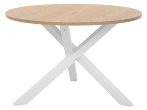 Nowoczesny okrągły stół do jadalni ø 120 cm jasne drewno biały Jacksonville Beliani