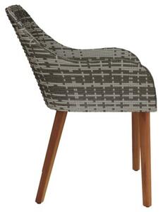 Krzesło ogrodowe 2 szt. szary 62,5 x 55 x 82 cm polirattan
