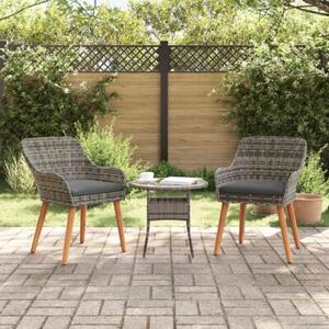 Krzesło ogrodowe 2 szt. szary 62,5 x 55 x 82 cm polirattan