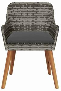 Krzesło ogrodowe 2 szt. szary 62,5 x 55 x 82 cm polirattan