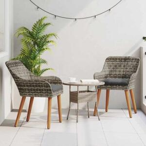 Krzesło ogrodowe 2 szt. szary 62,5 x 55 x 82 cm polirattan