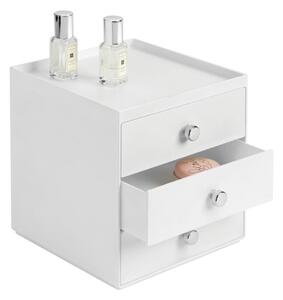 Biały pojemnik z 3 szufladami InterDesign, wys. 18 cm