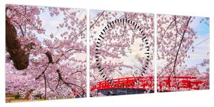 Obraz - Hirosaki, Japonia (z zegarem) (90x30 cm)
