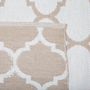 Dwustronny dywan zewnętrzny wewnętrzny 160x230cm marokańska koniczyna beżowy Aksu Beliani