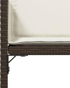 Krzesła ogrodowe z poduszkami, 4 szt., brązowe, polirattan