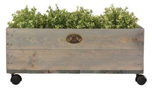 Skrzynka na kółkach z drewna sosnowego Esschert Design, szer. 59 cm